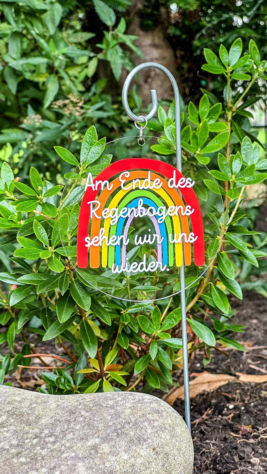 Grabstecker "Am Ende des Regenbogens sehen wir uns wieder"