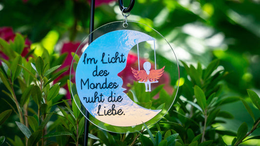 Grabstecker "Mond mit Sternenkind" | Opal